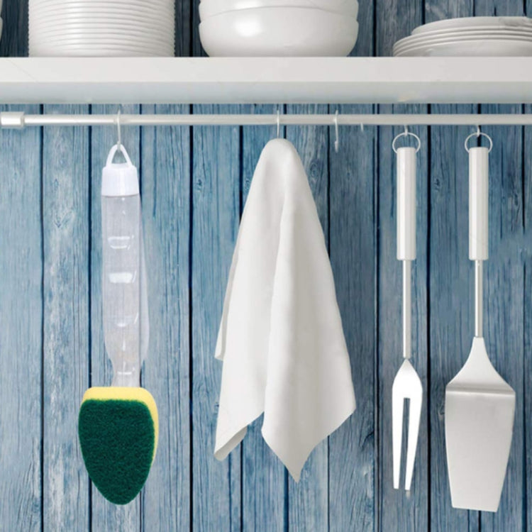 Kitchen Plastic Long Handle Cleaning Brush Automatic Adding Liquid Brush Removable Sponge Brush