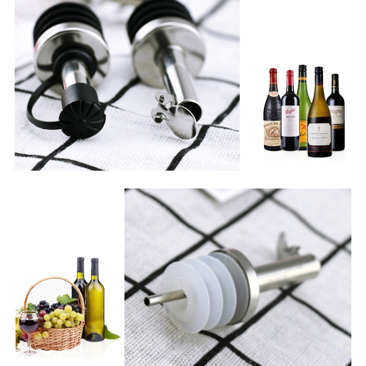 5 PCS Glass Bottle Stopper Stainless Steel Oil Stopper Silicone Stopper