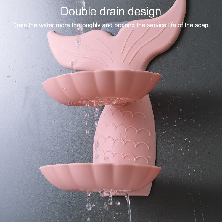 Bathroom Punch-free Double-layer Soap Box Without Trace Wall Hanging Drain Soap Holder, Random Color Delivery