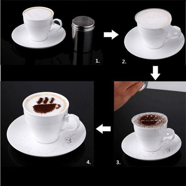 32 PCS Coffee Stencil Filter Coffee Maker Cappuccino Mold Templates Strew Flowers Pad Spray Art Baking Tools