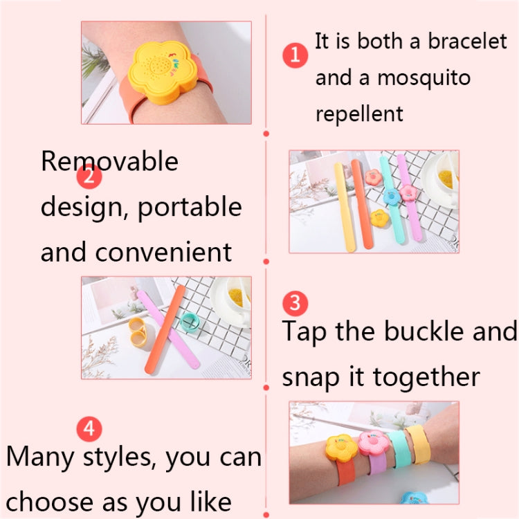 4 PCS Outdoor Portable Cartoon Mosquito Repellent Bracelet Anti-mosquito Snap Ring