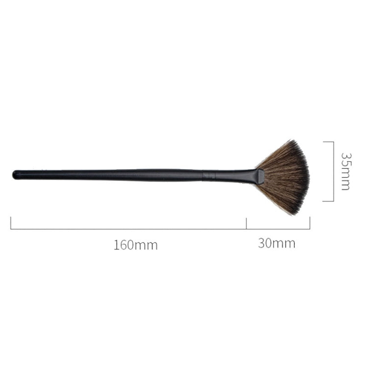 Multifunctional Fan-Shaped Makeup Brush Fiber Bristle Long Handle Cheek Makeup Tool