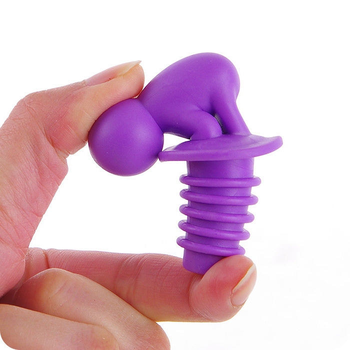 7 PCS Cartoon Silicone Sealed Spiral Red Wine Stopper + Cup Feet Set, Random Color Delivery