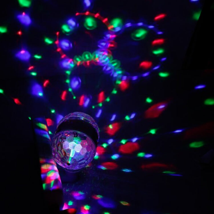 E27 6W LED Double Head Colorful Bulb Rotating Magic Ball Stage Light Laser Projection Lamp E27