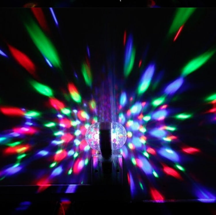 E27 6W LED Double Head Colorful Bulb Rotating Magic Ball Stage Light Laser Projection Lamp E27
