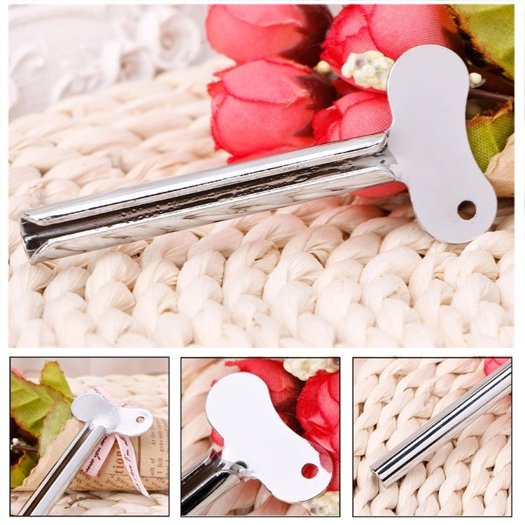 3 PCS Stainless Steel Squeezing Toothpaste Device Hair Key Squeegee Dyeing Tool Semicircular Metal Squeezer