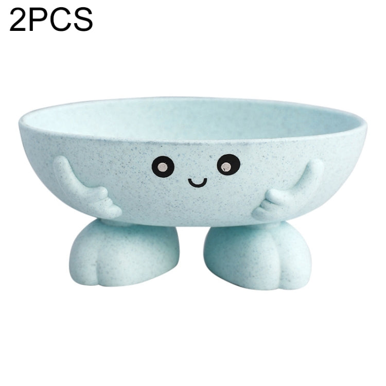 2 PCS Cartoon Soap Box With Wheat Straw