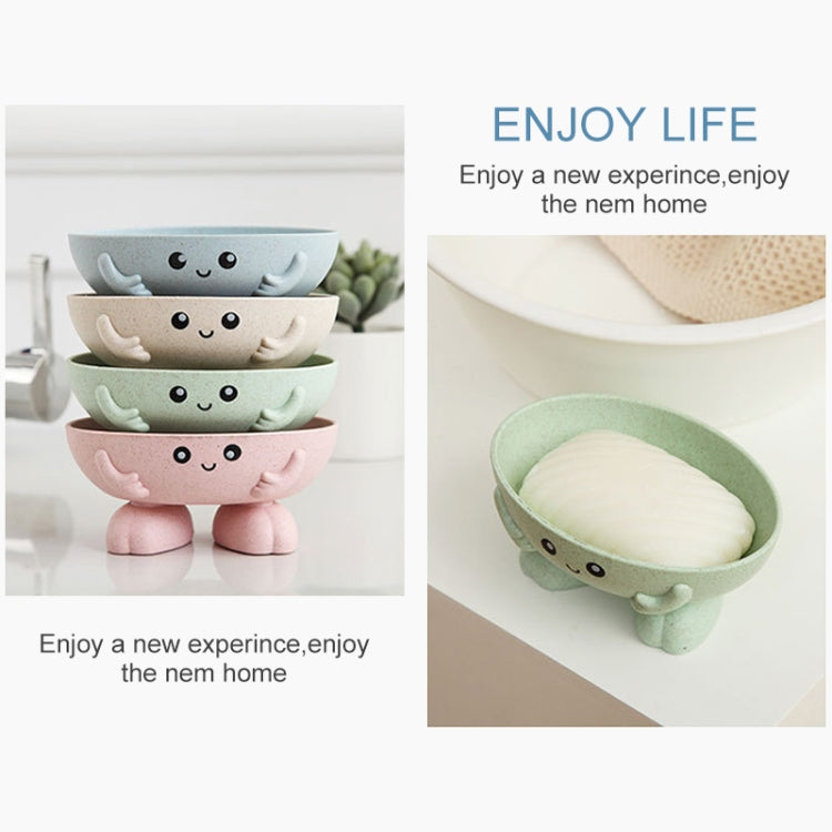 2 PCS Cartoon Soap Box With Wheat Straw