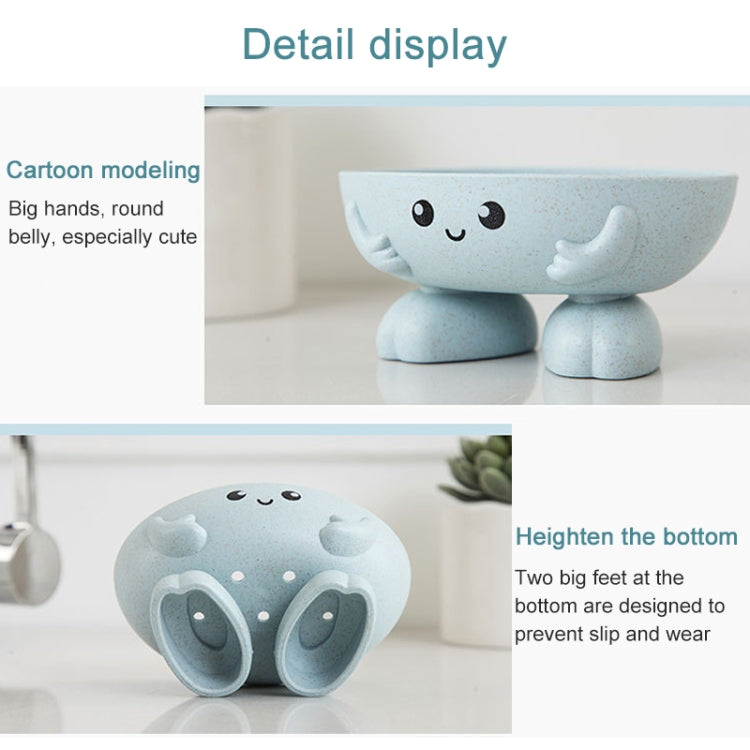 2 PCS Cartoon Soap Box With Wheat Straw