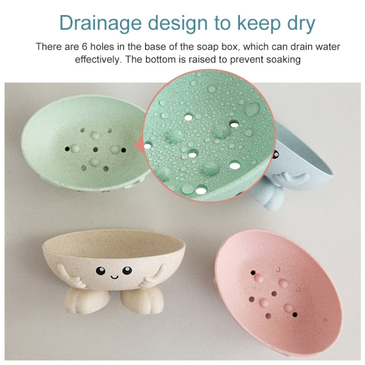 2 PCS Cartoon Soap Box With Wheat Straw