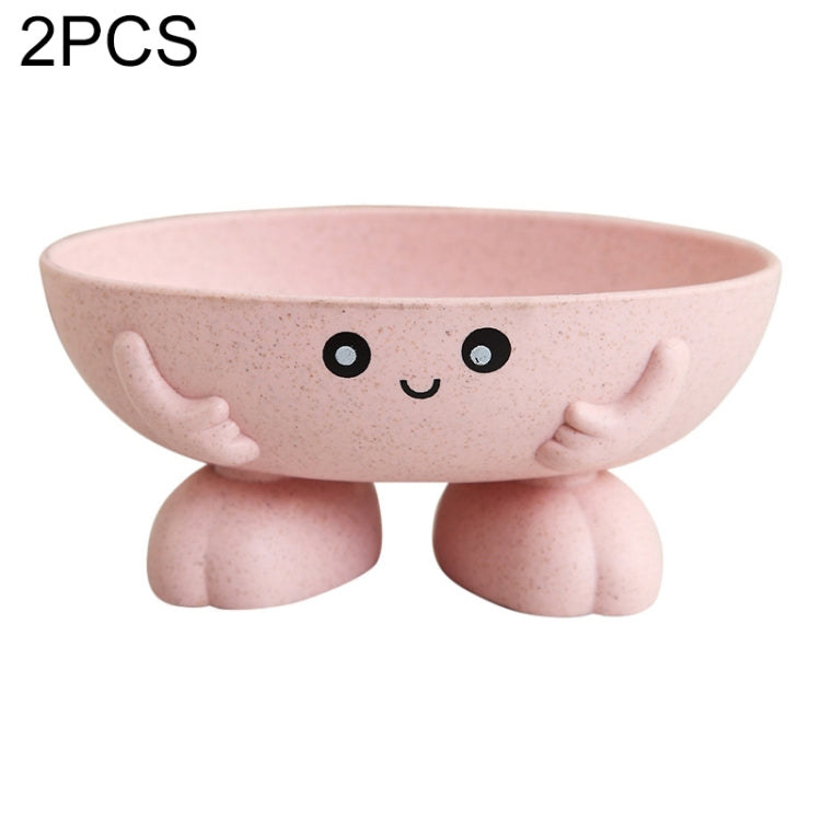 2 PCS Cartoon Soap Box With Wheat Straw