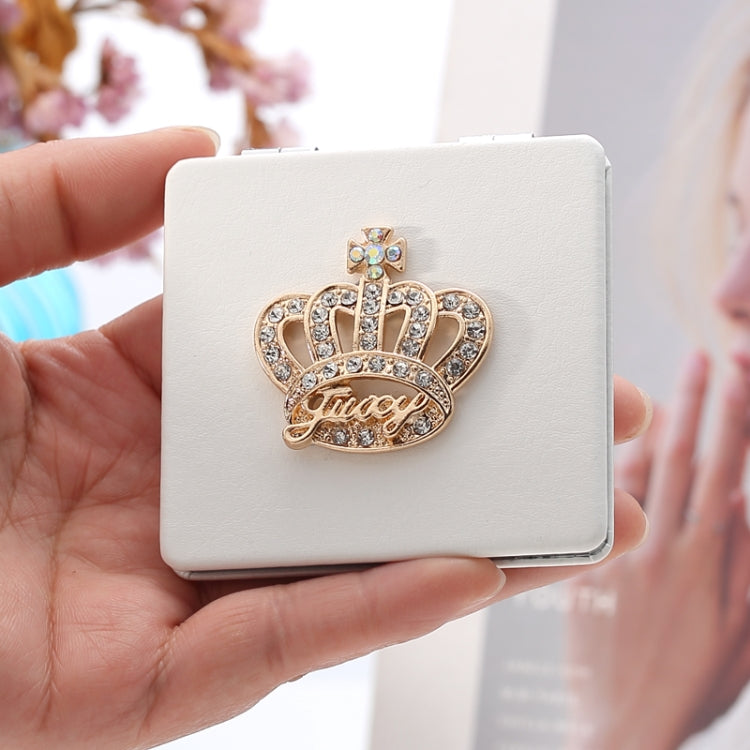Rhinestone Crown Small Mirror Folding Portable Cosmetic Mirror Flip Double Mirror