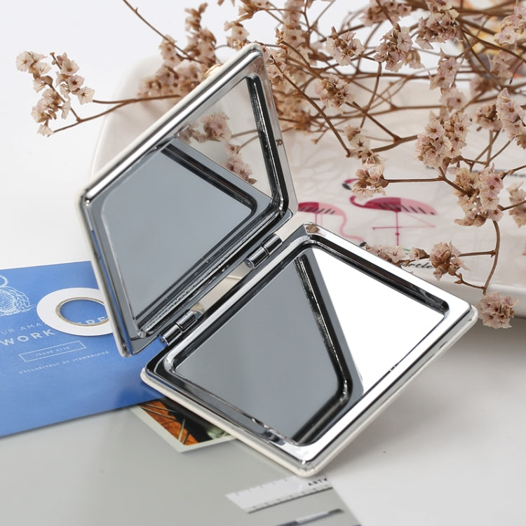 Rhinestone Crown Small Mirror Folding Portable Cosmetic Mirror Flip Double Mirror