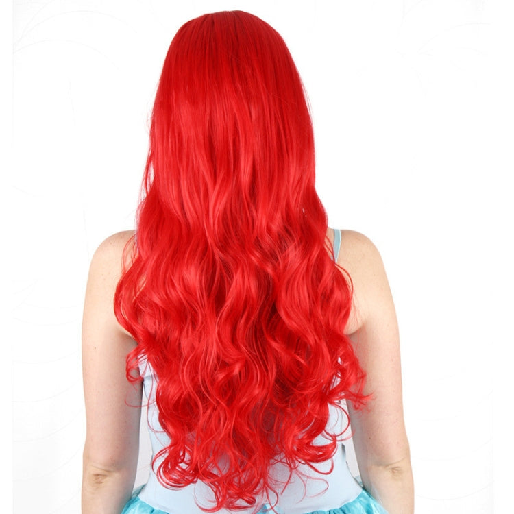 Anime The Little Mermaid Princess Ariel Cosplay Wig Halloween Wig Party Stage Synthetic Red Curly Hair