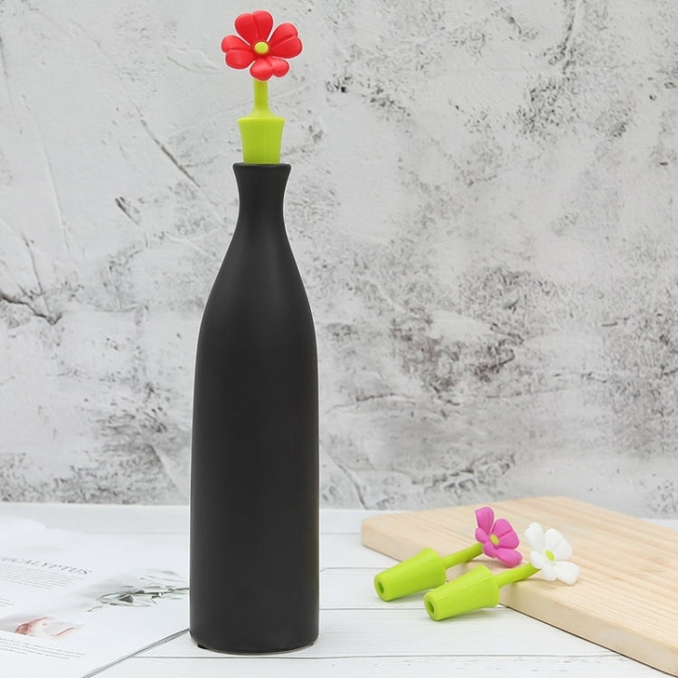 3 PCS Creative Wine Drink Preservation Stopper Flower Silicone Wine Stopper