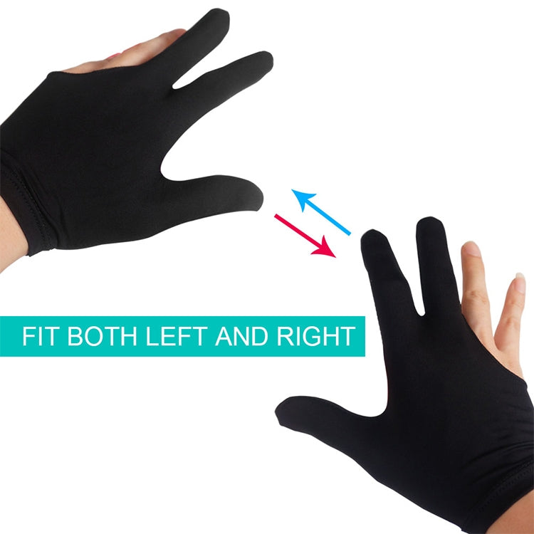 10 PCS/ Set Spandex Snooker Billiard Cue Glove Pool Left Hand Open Three Finger Snooker Accessory