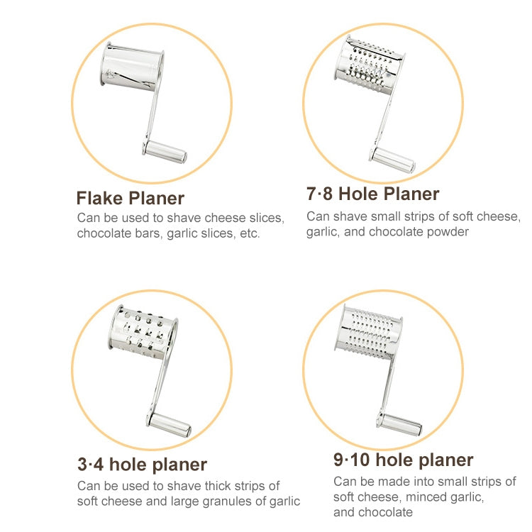 Cheese Grater Rotory Container Stainless Steel Hand-Crank Rotary Shredder