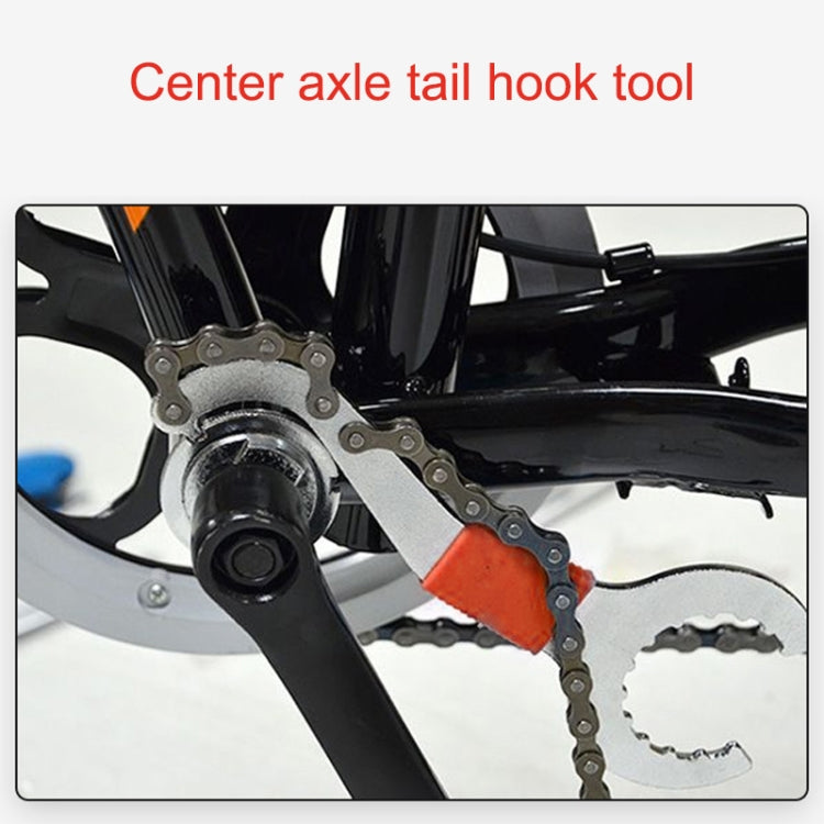 2 PCS Three-in-one Bicycle Integrated Bottom Shaft Flywheel Fixed Wrench Tail Hook Tool