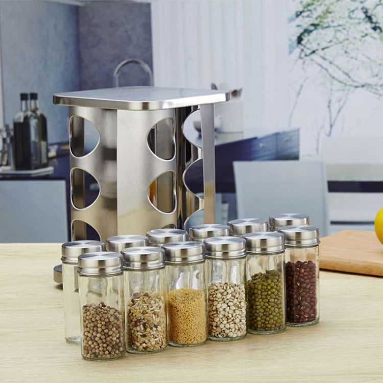 12 in 1 Stainless Steel Canister Set with Turnable Holder