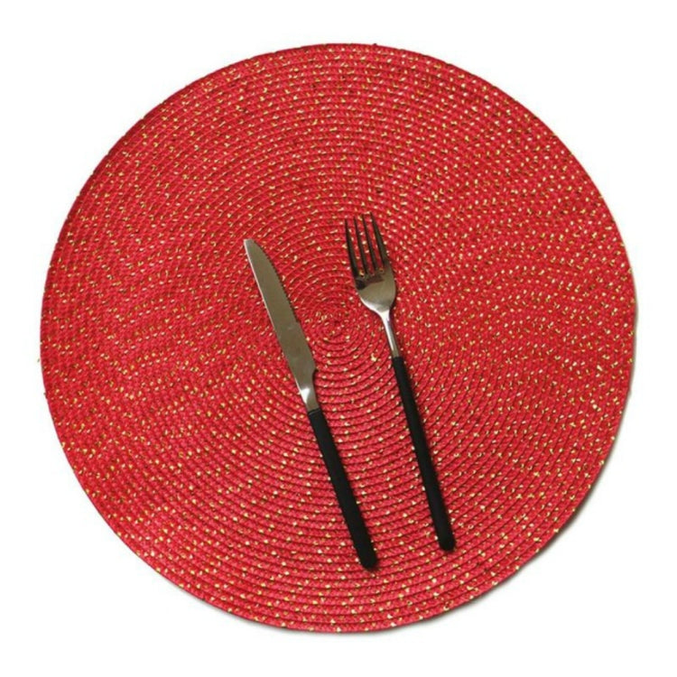 2 PCS PP Round Oval Woven Placemat