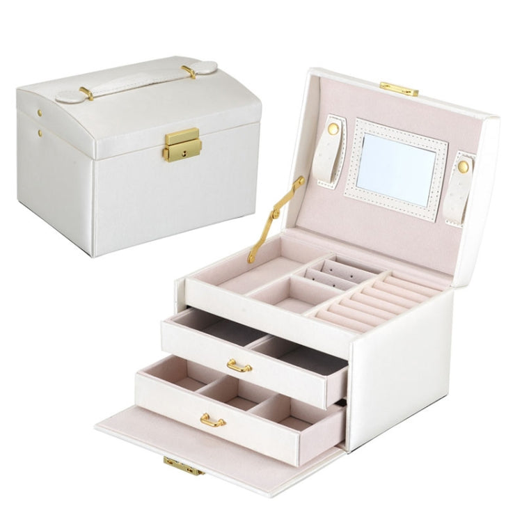 Simple Portable Jewelry Box Earrings Ring Storage Consolidation Box with Drawers, Size : 17.5 x 14 x 13cm