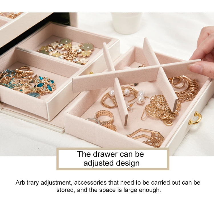 Simple Portable Jewelry Box Earrings Ring Storage Consolidation Box with Drawers, Size : 17.5 x 14 x 13cm