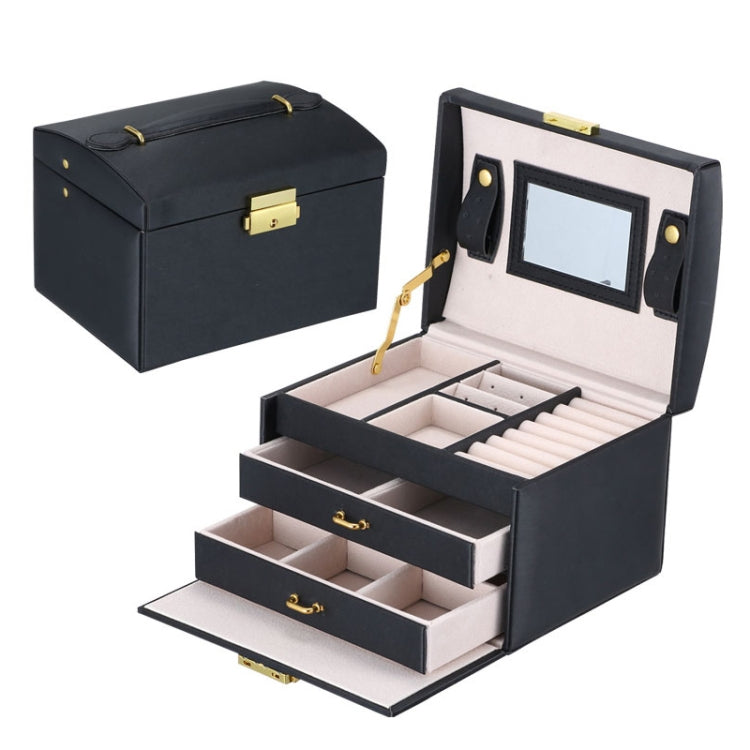 Simple Portable Jewelry Box Earrings Ring Storage Consolidation Box with Drawers, Size : 17.5 x 14 x 13cm