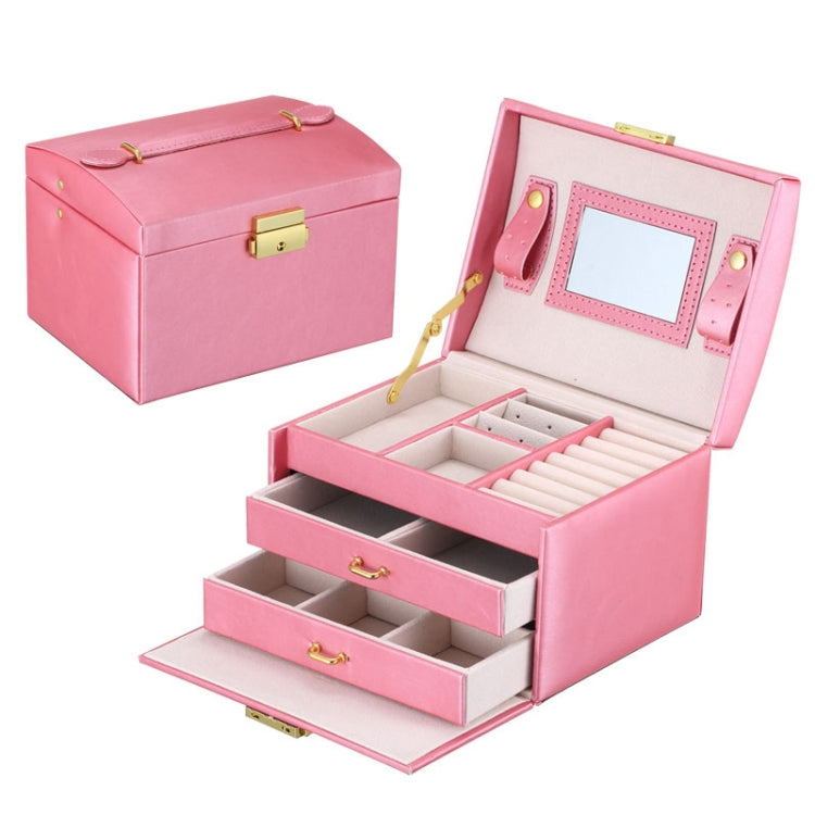 Simple Portable Jewelry Box Earrings Ring Storage Consolidation Box with Drawers, Size : 17.5 x 14 x 13cm