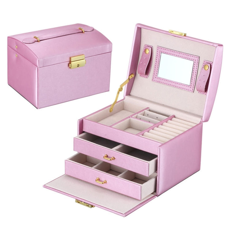 Simple Portable Jewelry Box Earrings Ring Storage Consolidation Box with Drawers, Size : 17.5 x 14 x 13cm