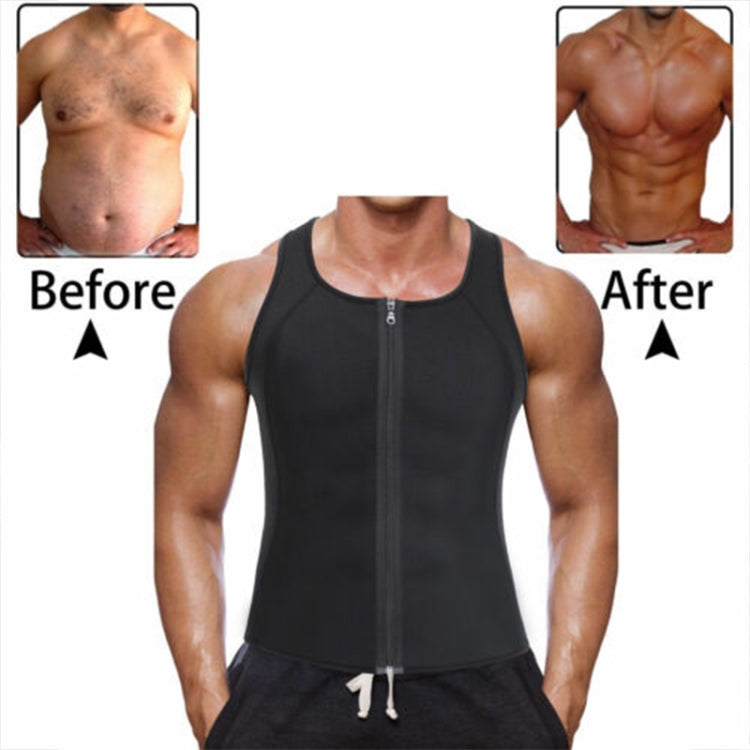 Men Zipper Vest Abdomen Corset Fitness Clothing