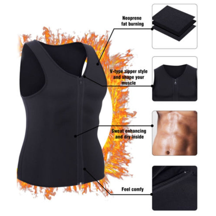 Men Zipper Vest Abdomen Corset Fitness Clothing