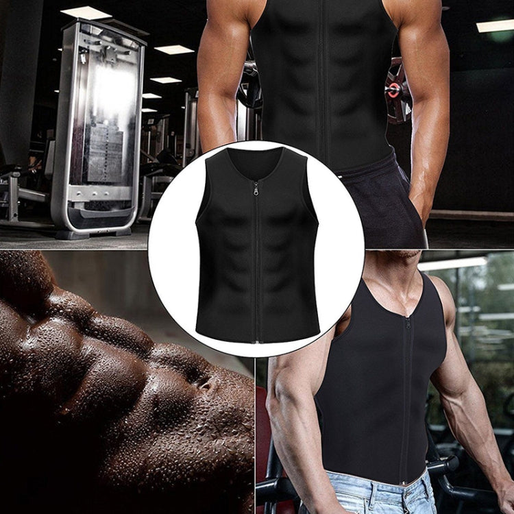 Men Zipper Vest Abdomen Corset Fitness Clothing