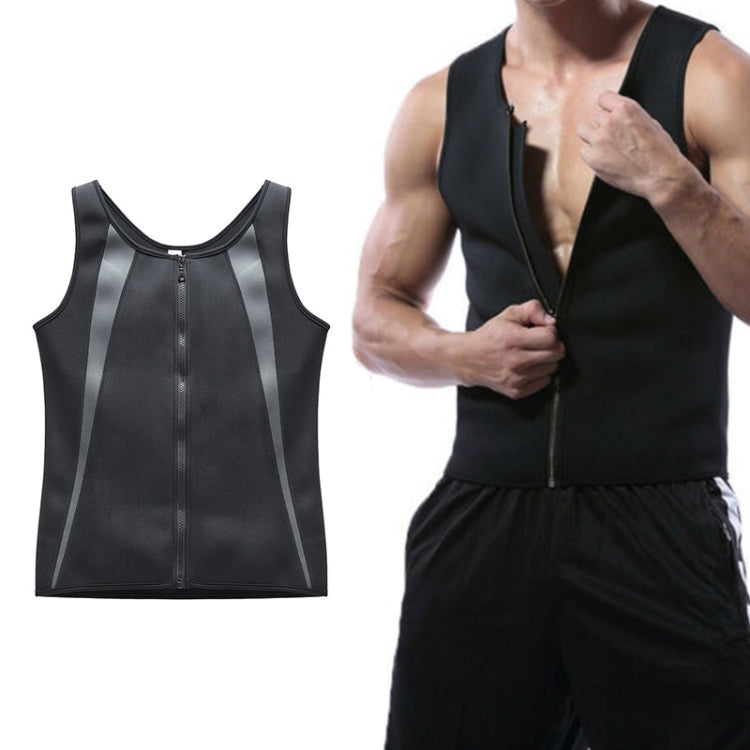 Men Zipper Vest Abdomen Corset Fitness Clothing