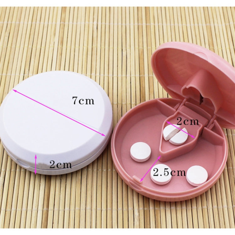 Round Medicine Cutter Stainless Steel Blade Plastic Medicine Dispensing Box