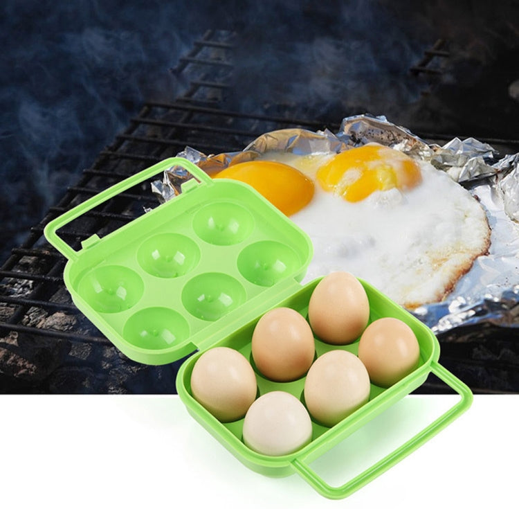 Portable Handle 6 Eggs Plastic Container Egg Storage Box Case
