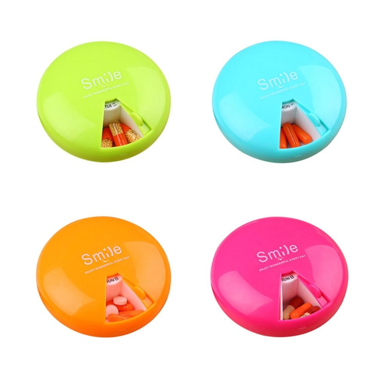 Portable 7 Days Drugs Pill Container Rotation Pillbox