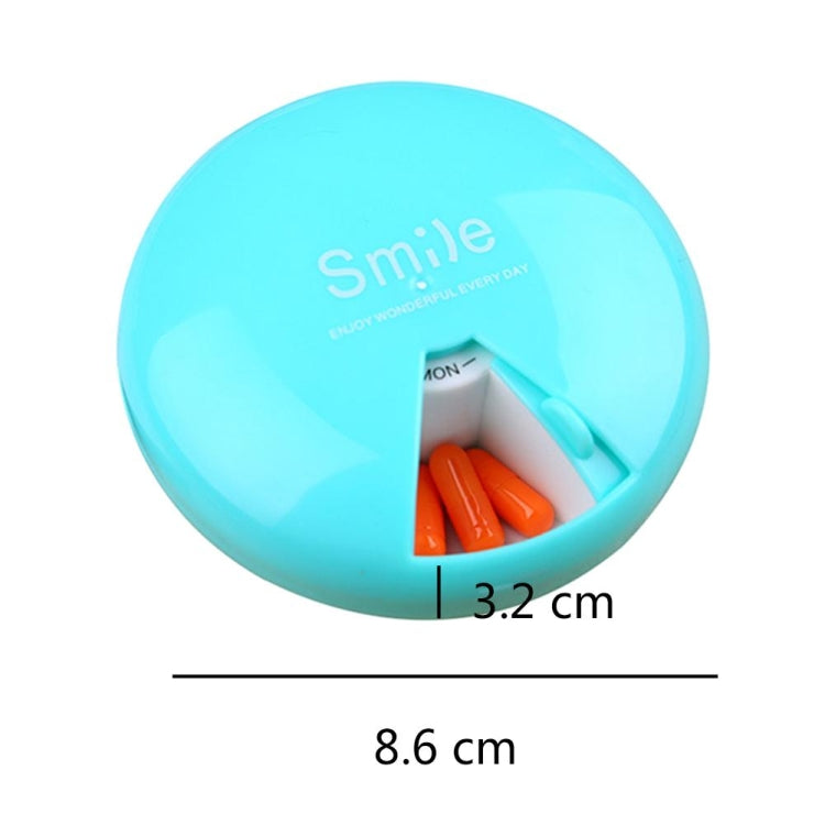 Portable 7 Days Drugs Pill Container Rotation Pillbox