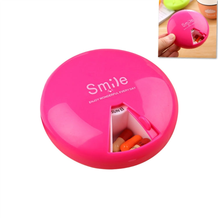 Portable 7 Days Drugs Pill Container Rotation Pillbox