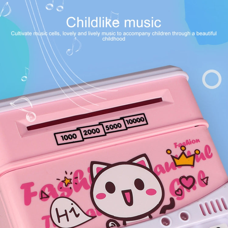 Simulation Cartoon ATM Password Safe Automatic Money Roller with Music Coin Piggy Bank