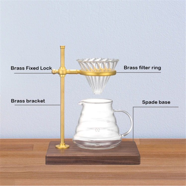 Wood Base Hand Coffee Filter Holder Adjustable Filter Holder