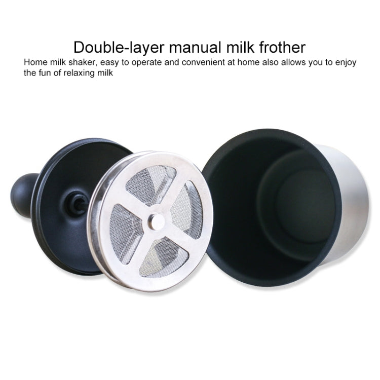 Pump Creamer Stainless Steel Double Mesh Manual Coffee Milk Foam Frothing Pitcher Froth Pump Foamer Cup