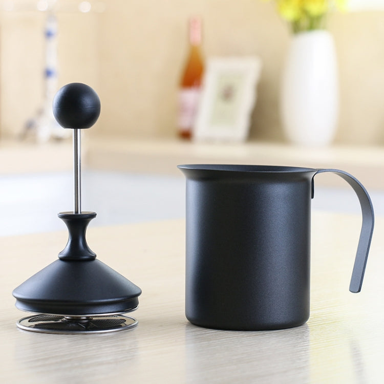 Pump Creamer Stainless Steel Double Mesh Manual Coffee Milk Foam Frothing Pitcher Froth Pump Foamer Cup