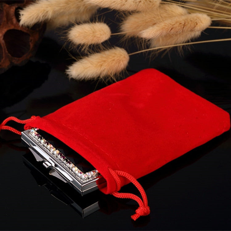 Handmade DIY Diamond Portable Double Sided Folding Mirror Gem Beauty Head