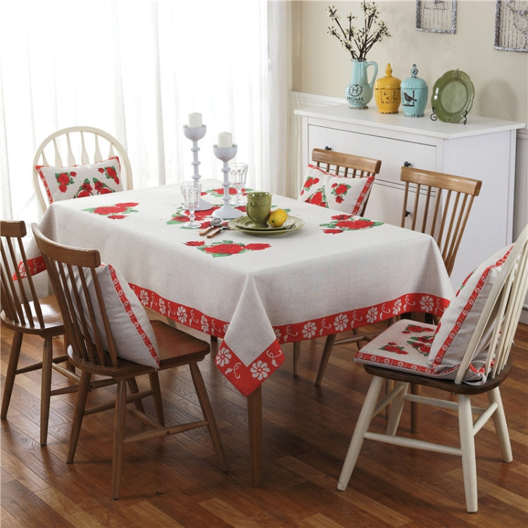 Retro Pattern Linen Table Cloth For Dinner Home Decor Dustproof Table Cover