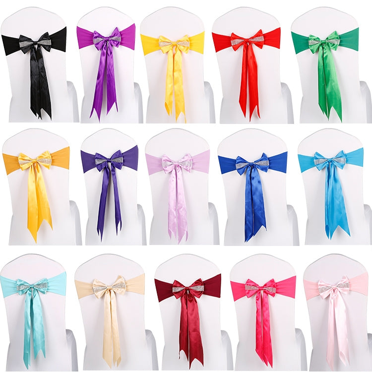 For Wedding Events Party Ceremony Banquet Christmas Decoration Chair Sash Bow Elastic Chair Ribbon Back Tie Bands Chair Sashes