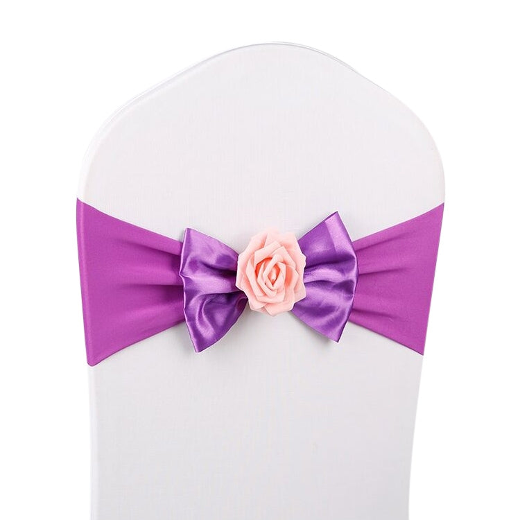 Wedding Chair Cover Sash Satin Fabric Bow Tie Ribbon Band Decoration Hotel Wedding Party Ceremony Banquet Supplies