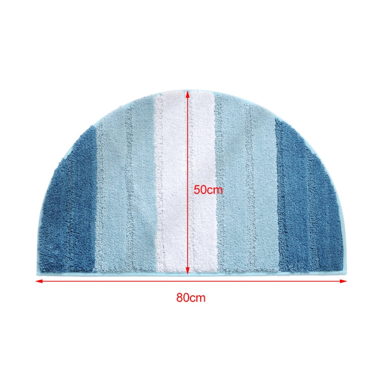 Stripe Pattern Non Slip Microfiber Semi Elliptical Kitchen Dining Room Mat