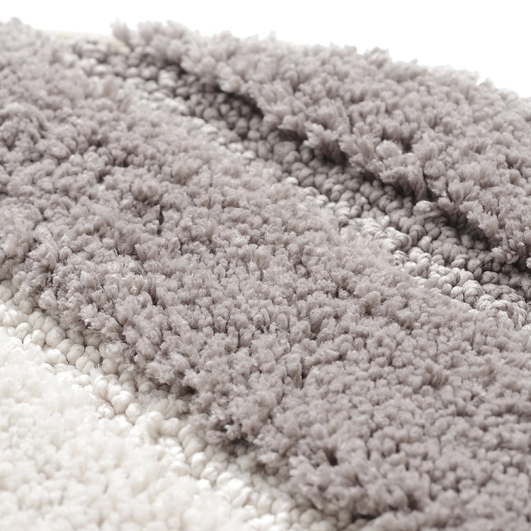 Stripe Pattern Non Slip Microfiber Semi Elliptical Kitchen Dining Room Mat