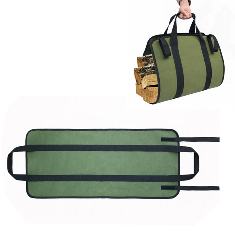 Outdoor Large Capacity Waterproof Army Green Canvas Logging Bag