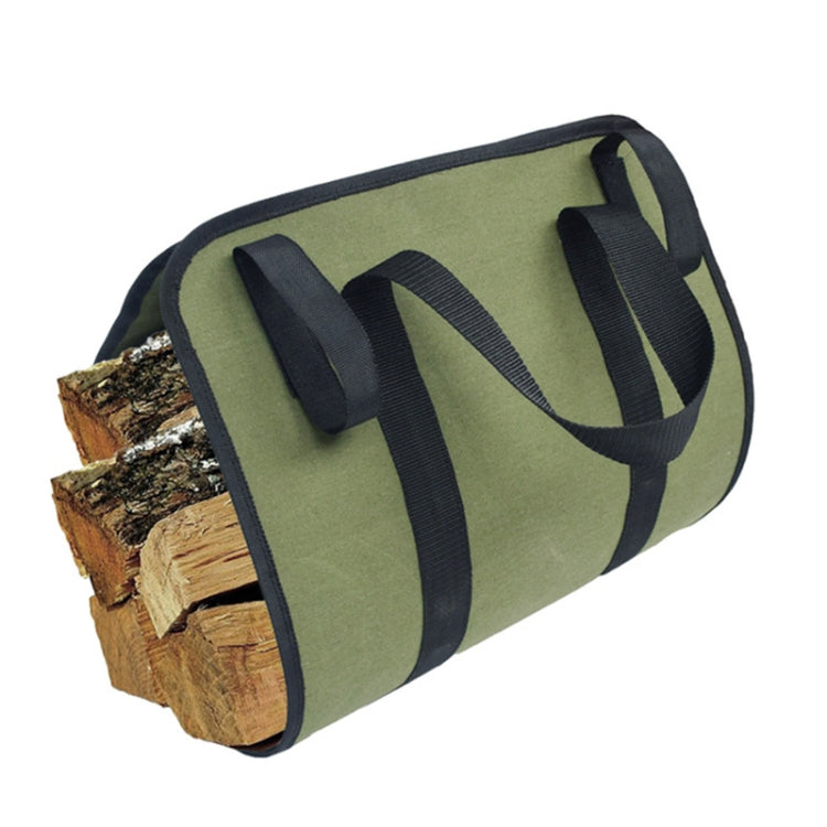 Outdoor Large Capacity Waterproof Army Green Canvas Logging Bag